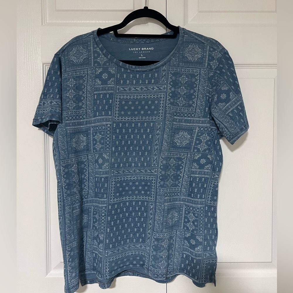 Women's Lucky Brand Blue Geometric T-Shirt